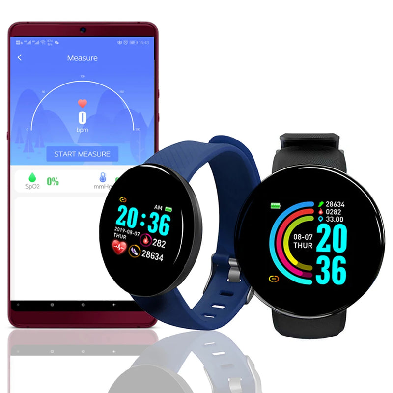 D18 Relógio Inteligente Feminino Relógios de Pulso À Prova D'Água Homens Smartwatch