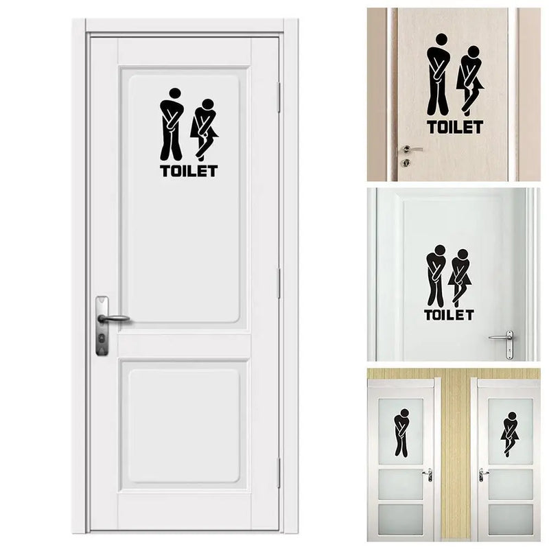 Criativo engraçado wc parede/porta adesivos decoração do banheiro decalques à prova dwaterproof água vinil papel de parede cartaz decoração da sua casa o e0o8