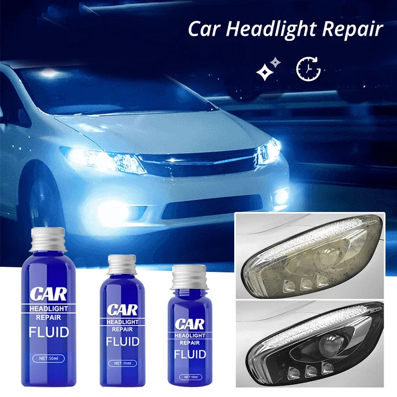 Removedor de arranhões de farol de carro, rápido, 10-30ml, proteção uv, limpador de luz, kit de restauração automotiva, manutenção de limpeza de polimento